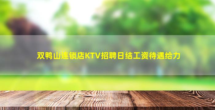 双鸭山连锁店KTV招聘日结工资待遇给力